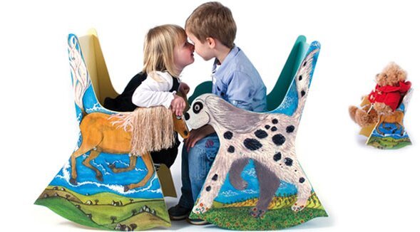 two chairs and a bear